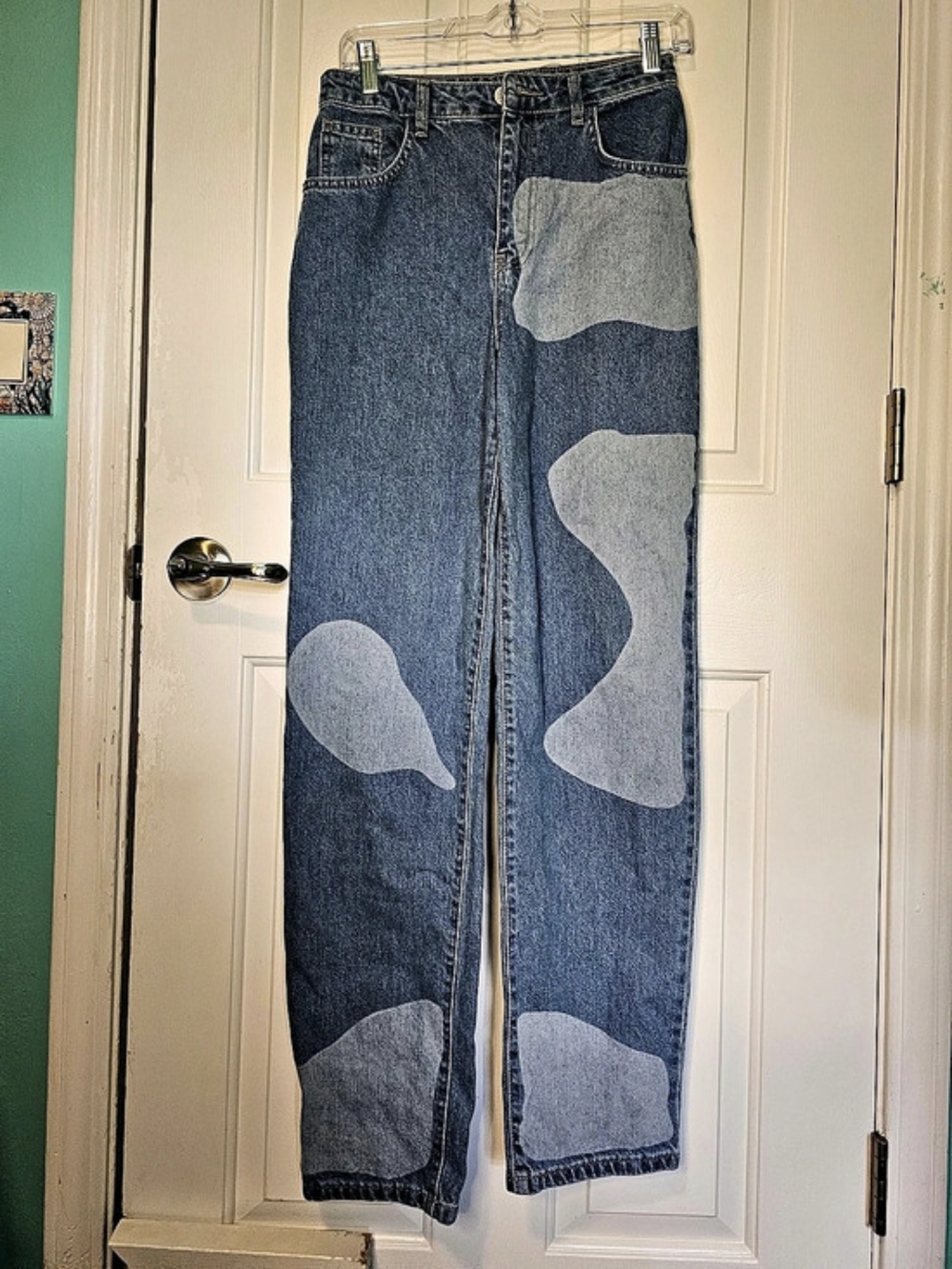Boohoo Straight Leg Jeans w/Fun Pattern Women's U.S. 2